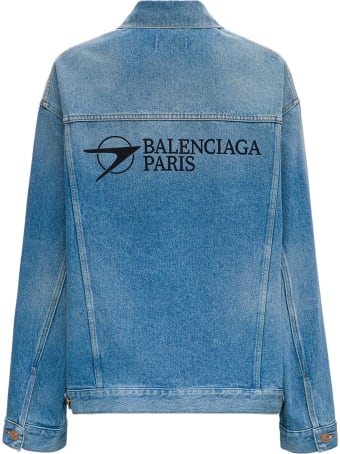 Balenciaga Large Denim Jacket With Logo