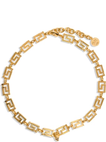 Versace Greca Necklace In Gold-colored Metal