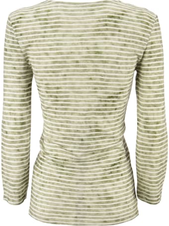 Majestic Filatures Striped T-shirt With V-neck