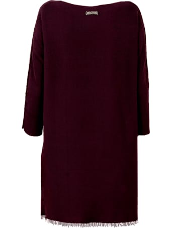 Archiviob Basics Crew Neck L/s Dress W/fringes On Bottom