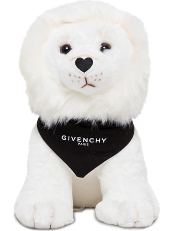 Givenchy Lion Whitetoy With Logoed Bandana