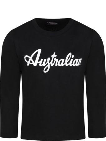 Australian Black T-shirt For Boy With Logo