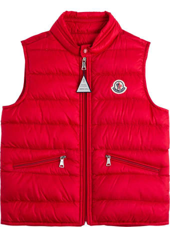 Moncler Sleeveless Gui Vest In Red Nylon