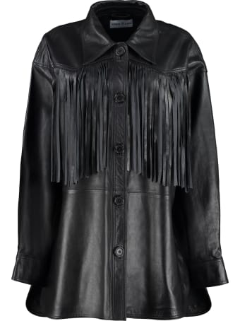STAND STUDIO Sabitha Leather Fringed Jacket