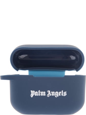 Palm Angels Blue Airpods Pro Case With White Logo
