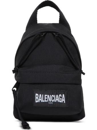 Balenciaga Mini Oversized Backpack In Black Tech Canvas