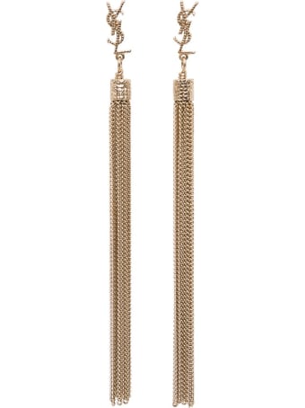 Saint Laurent Loulou Earrings In Golden Brass
