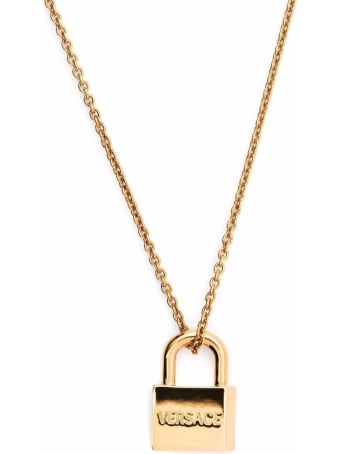 Versace Gold-colored Metal Necklace With Pendant Detail