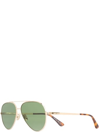 Saint Laurent Golden And Green Classic 11 Zero Sunglasses