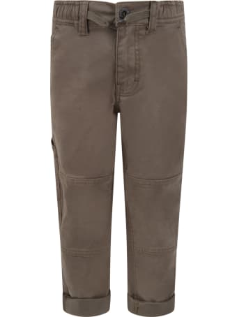 Timberland Green Trousers For Boy With Black Logo