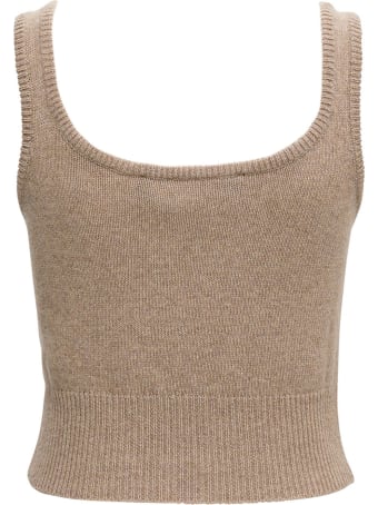 Federica Tosi Beige Cashmere And Wool Tank Top