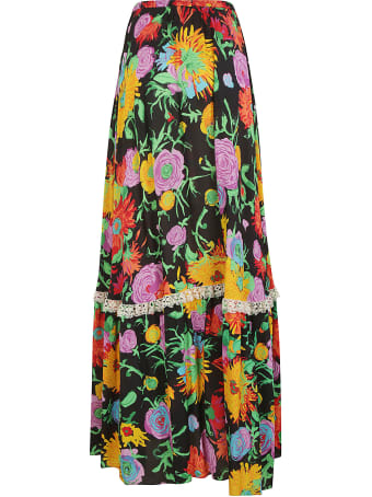 Gucci Floral Print Buttoned Long Skirt