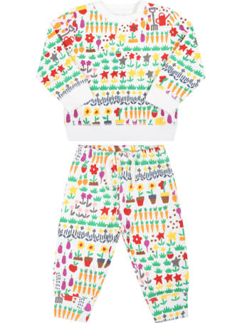 Stella McCartney Kids White Tracksuit For Baby Kids