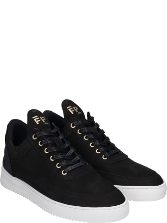 Filling Pieces Low Top Ripple Sneakers In Black Nubuck