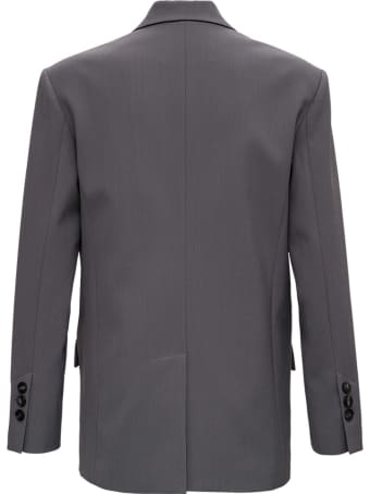 Tela Dolly Grey Blazer In Wool Blend