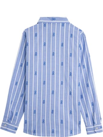 Gucci Striped Cotton Shirt With Gg Motif