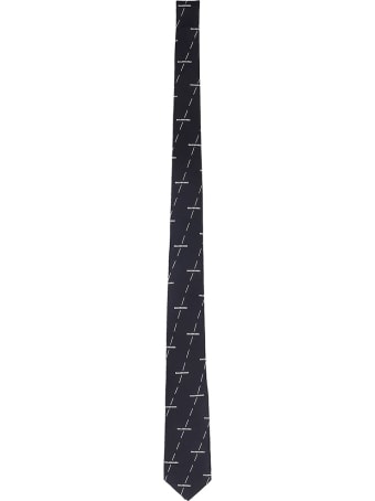Balenciaga Tie In Black Silk