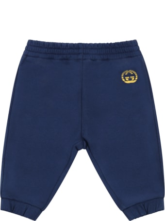 Gucci Blue Sweatpant For Babykids With Double Gg