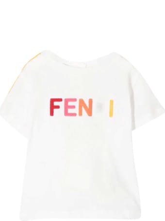 Fendi White T-shirt With Multicolor Logo