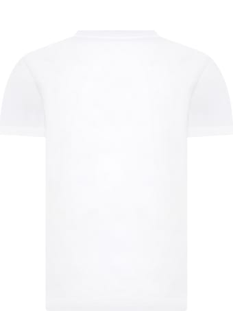Paul Smith Junior White T-shirt For Boy With Dino