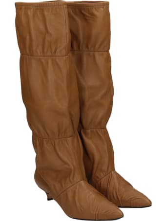 Alchimia Low Heels Boots In Leather Color Leather