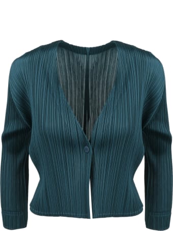 Pleats Please Issey Miyake Pleated Cardigan
