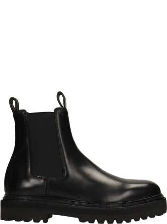 Officine Creative Pistols 003 Ankle Boots In Black Leather