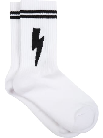 Neil Barrett White Socks For Kids