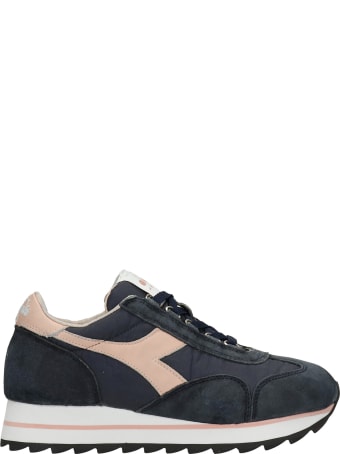 Diadora Equipe Sneakers In Blue Suede And Fabric