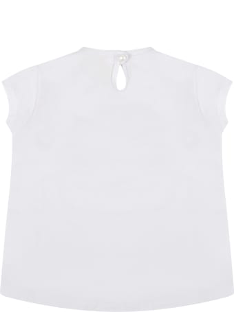 Dimensione Danza White T-shirt For Baby Girl With Logo