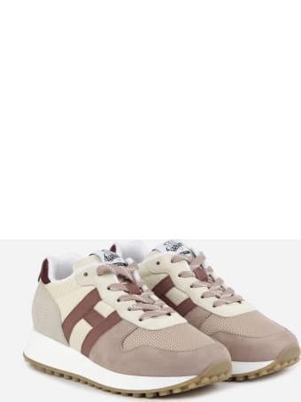 Hogan H383 Sneakers In Suede With Technical Fabric Inserts