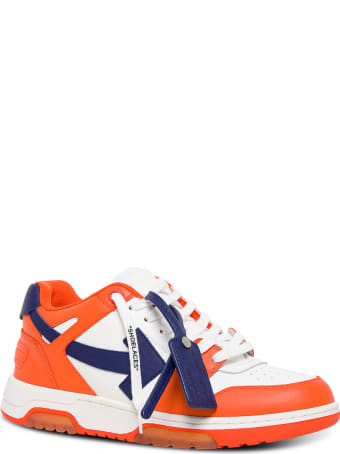 Off-White Out Of Office White And Orange Leather Sneakers