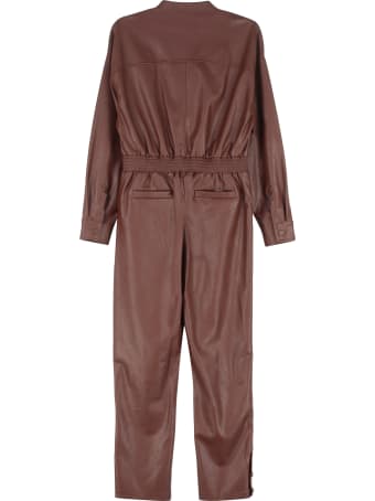 Pinko Long Vegan Leather Jumpsuit
