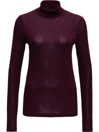 Tela Burgundy Colored Cotton Turtleneck