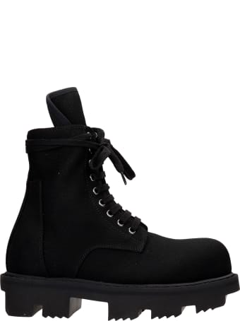 DRKSHDW Army Megrton Combat Boots In Black Canvas