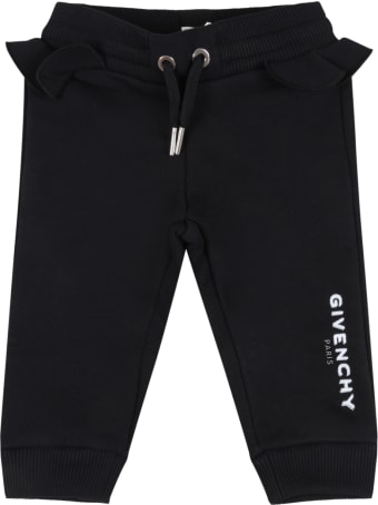 Givenchy Black Sweatpant For Baby Girl With Logo