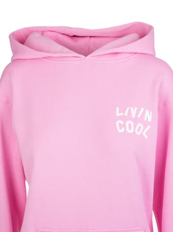 LIVINCOOL Woman Pink Oversize Hoodie With Logo