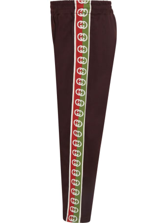 Gucci Brown Sweatpants For Kids With Double Gg