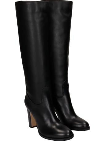 Julie Dee High Heels Boots In Black Leather