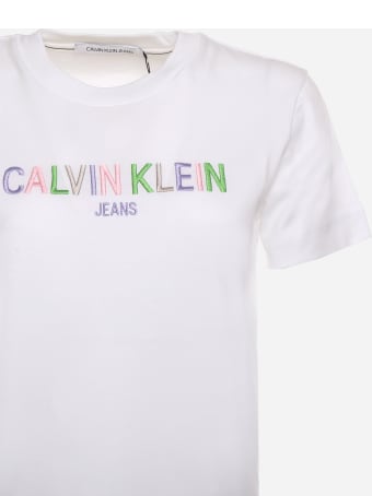 Calvin Klein Cotton T-shirt With Multicolored Logo Calvin Klein