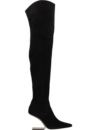 Cult Gaia Yasmina High Heels Boots In Black Suede