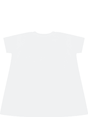 MSGM White Dress For Babygirl With Logo