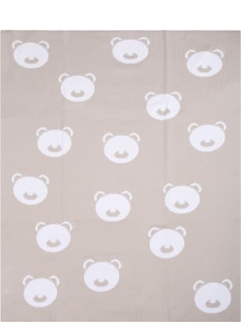 Little Bear Beige Blanket For Baby Kids With Bears