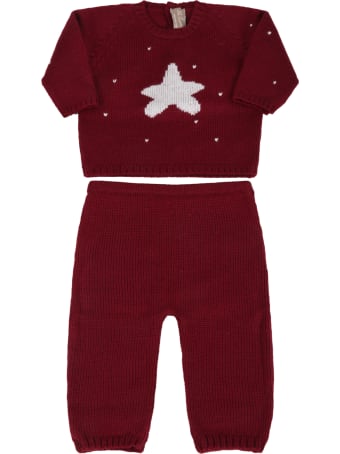 La stupenderia Bordeaux Suit For Baby Kids With Star