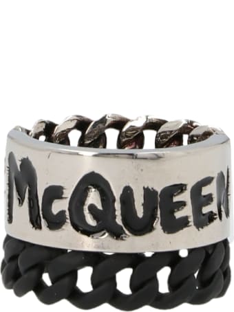 Alexander McQueen 'mcqueen Graffiti Chain' Ring