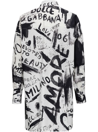 Dolce & Gabbana Graffiti Cotton Poplin Shirt
