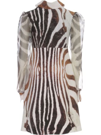 La Petit Robe Di Chiara Boni Printed Dress Voille Sleeve V Neck