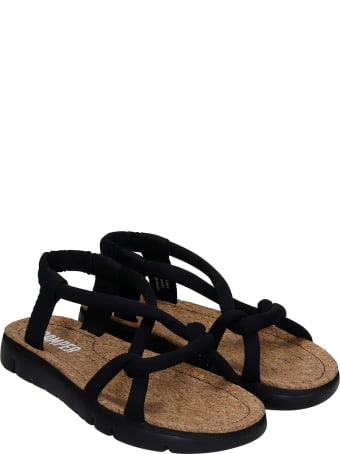 Camper Oruga Flats In Black Synthetic Fibers