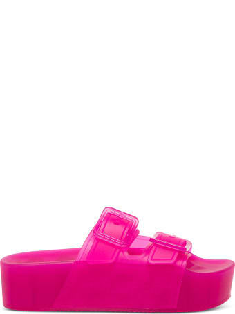 Balenciaga Mallorca Pink Rubber Sandals With Platform