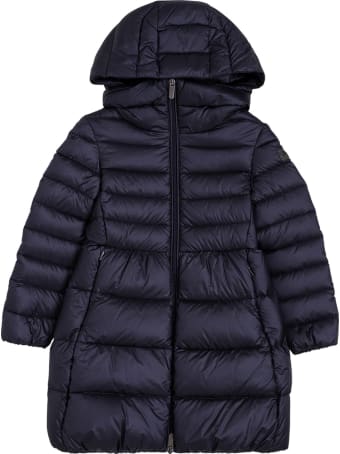 Il Gufo Long Quilted Blue Nylon Down Jacket